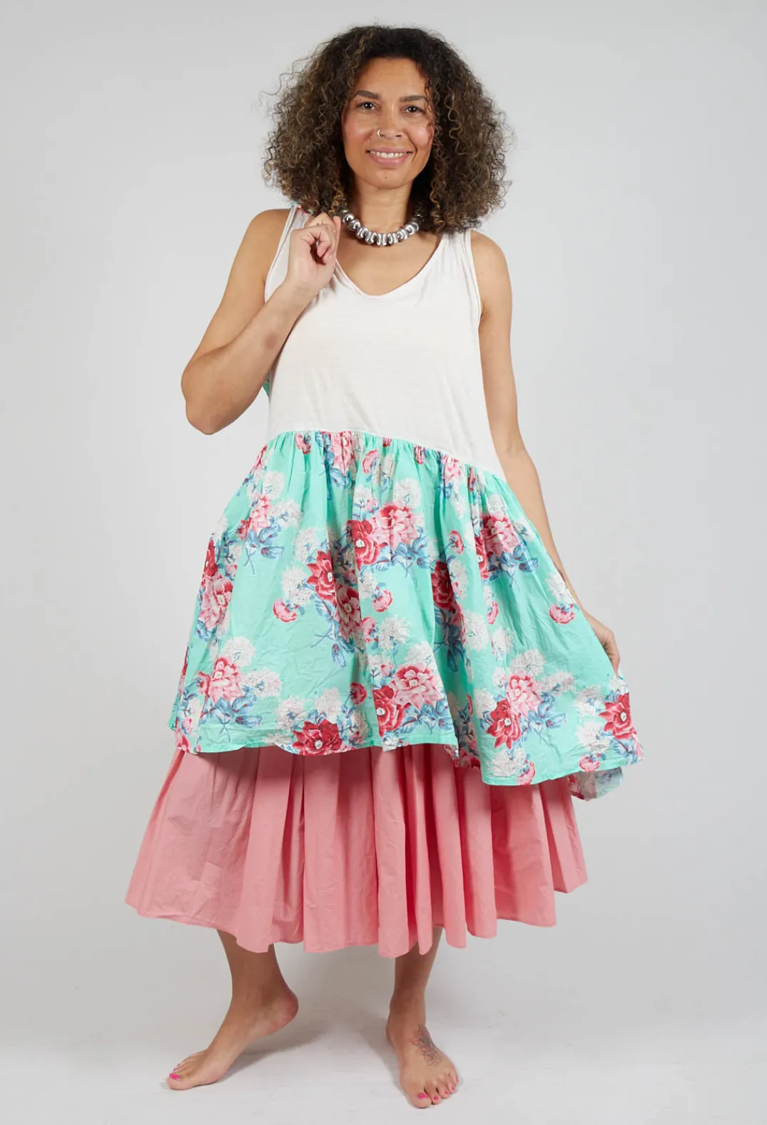 Ewa I Walla Tops^Jill Tunic in Turquoise Flower