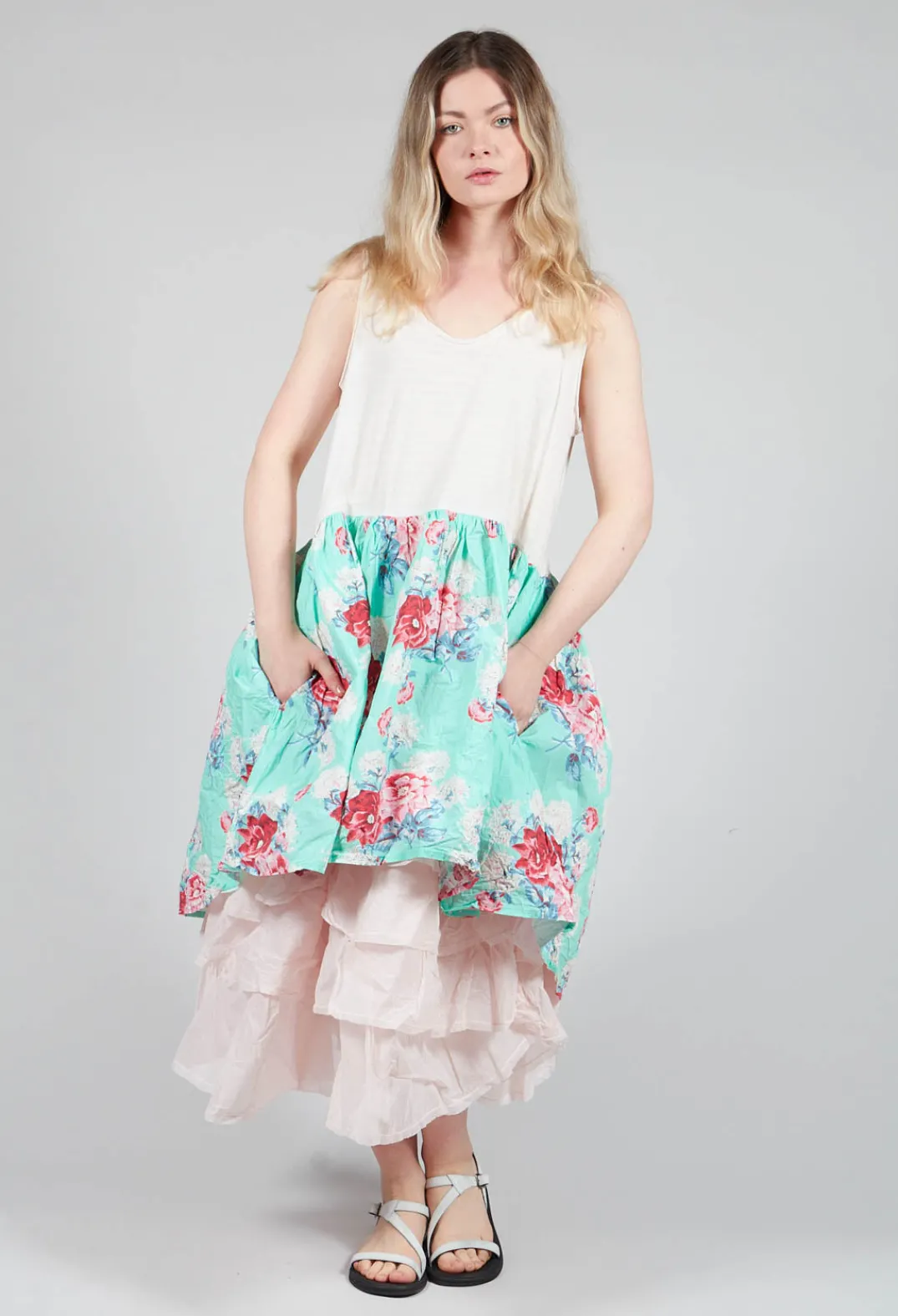 Ewa I Walla Tops^Jill Tunic in Turquoise Flower