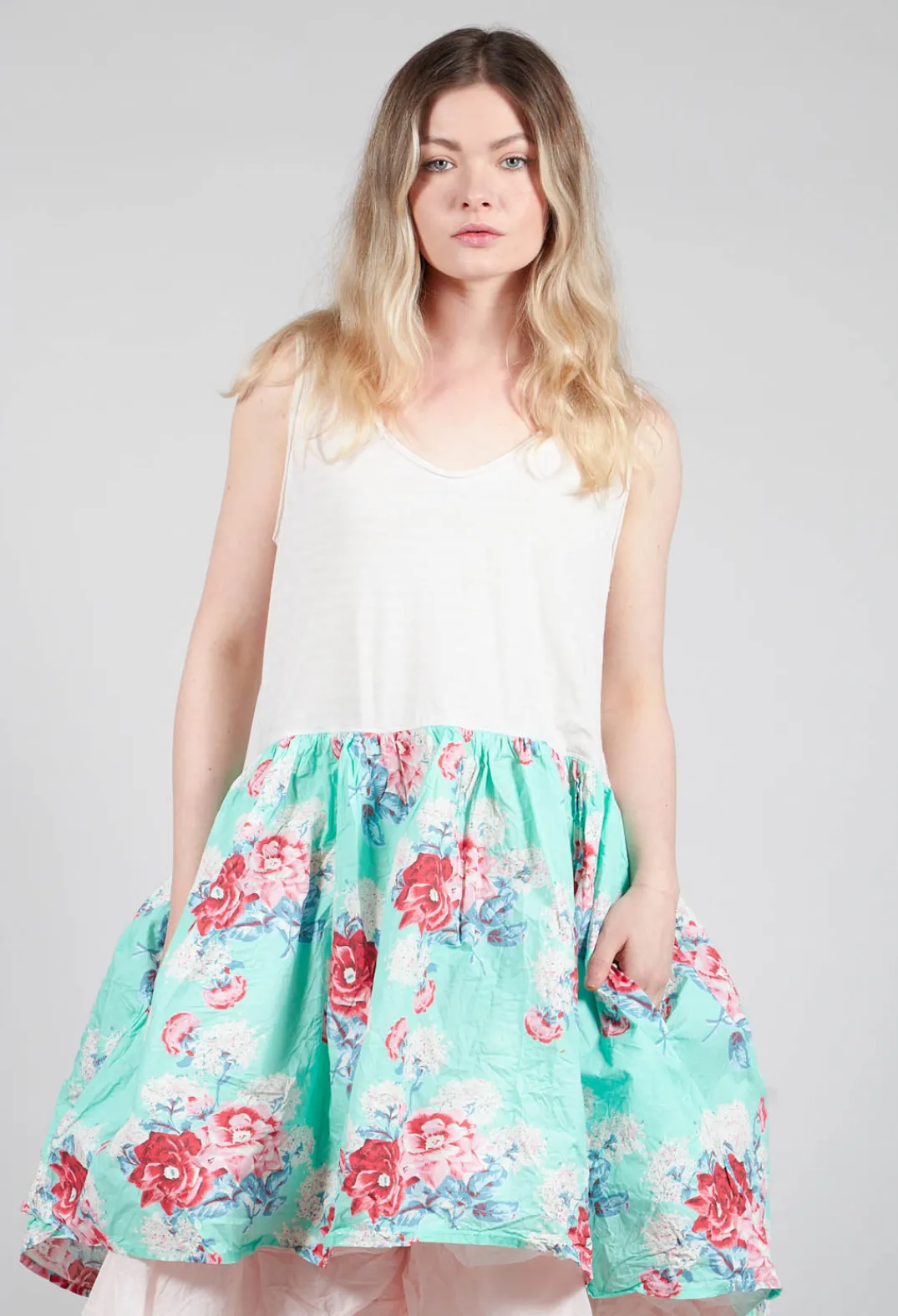 Ewa I Walla Tops^Jill Tunic in Turquoise Flower