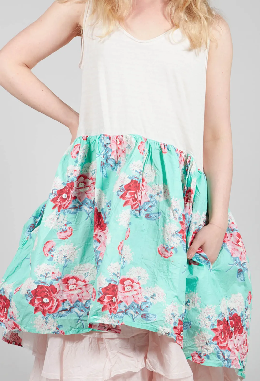 Ewa I Walla Tops^Jill Tunic in Turquoise Flower