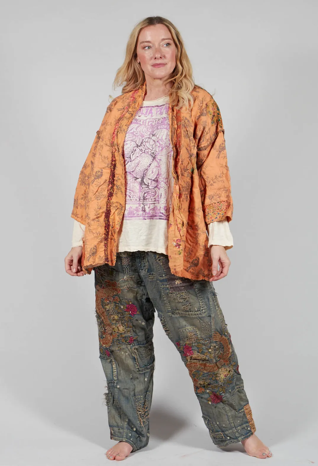 Magnolia Pearl Jackets^Julian Floral Kimono in Marmalade