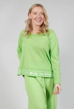 Rundholz Black Label Jumpers^Jumper with Hemline Lettering in Lime Jacquard