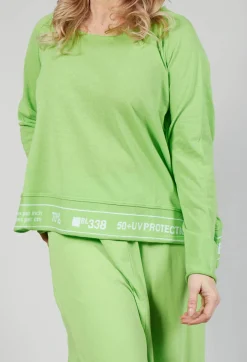 Rundholz Black Label Jumpers^Jumper with Hemline Lettering in Lime Jacquard