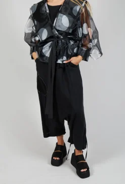 Bize Trousers^Keten Drop-Crotch Culottes in Black