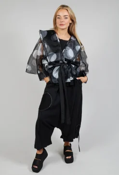 Bize Trousers^Keten Drop-Crotch Culottes in Black
