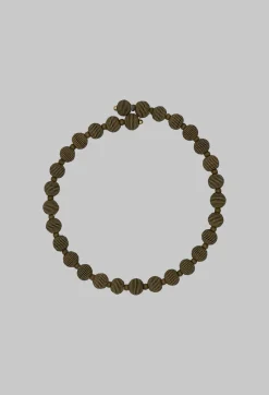 Narratives Necklaces^Khaki Springwire Woven Ball Necklace