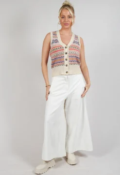 Eribe Tops^Kinross Waistcoat in Coral