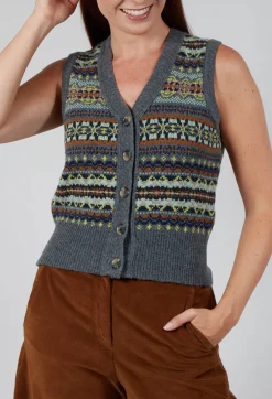 Eribe Tops^Kinross Waistcoat in Garnet