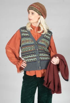 Eribe Tops^Kinross Waistcoat in Garnet