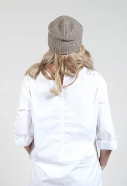 Isabel Benenato Hats^Knitted Beanie Hat in Taupe