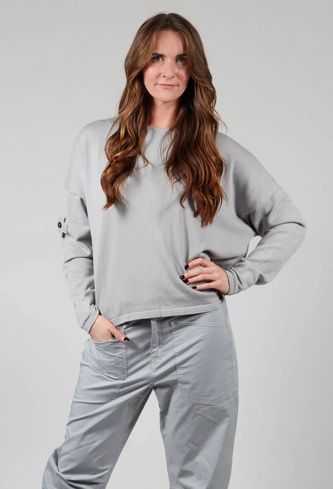 Pluslavie Knitwear^Knitted Box Jumper in Light Grey