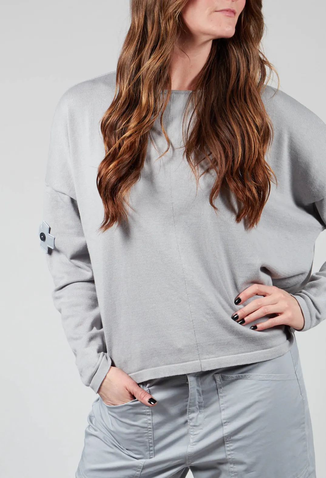 Pluslavie Knitwear^Knitted Box Jumper in Light Grey