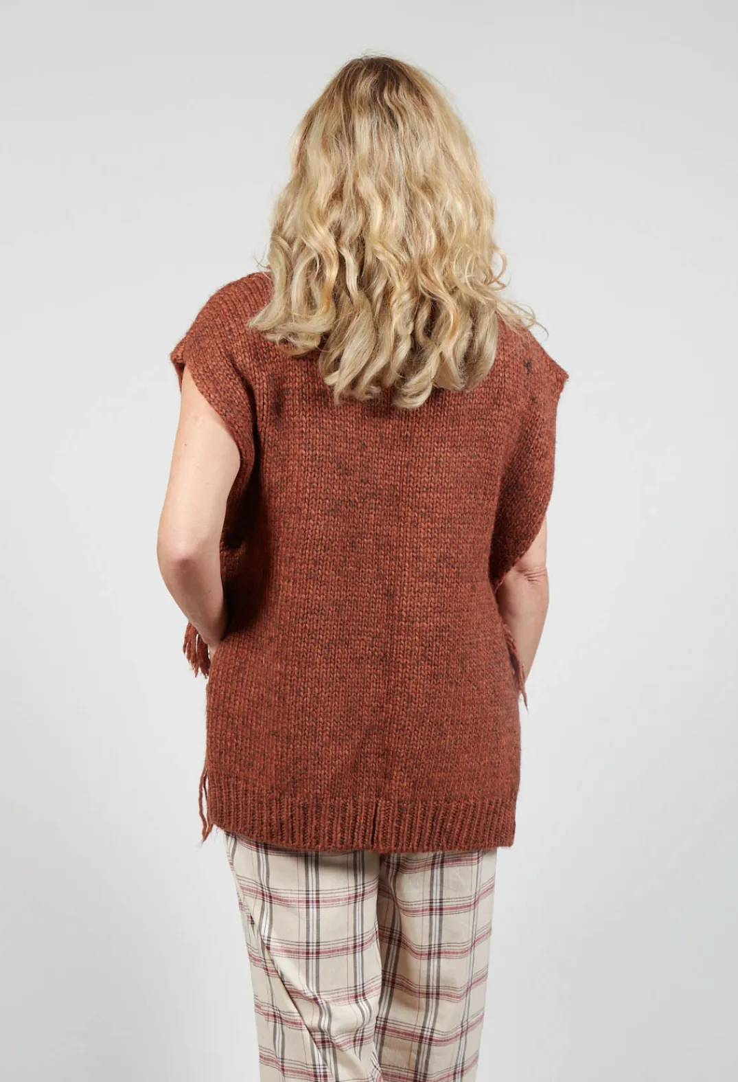 Maliparmi Coats^Knitted Cape in Ruggine Rust