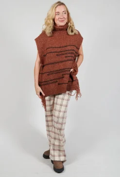 Maliparmi Coats^Knitted Cape in Ruggine Rust