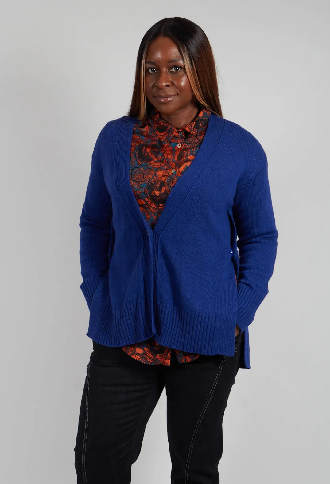 Maliparmi Cardigans^Knitted Cardigan in Cobalto Cobalt