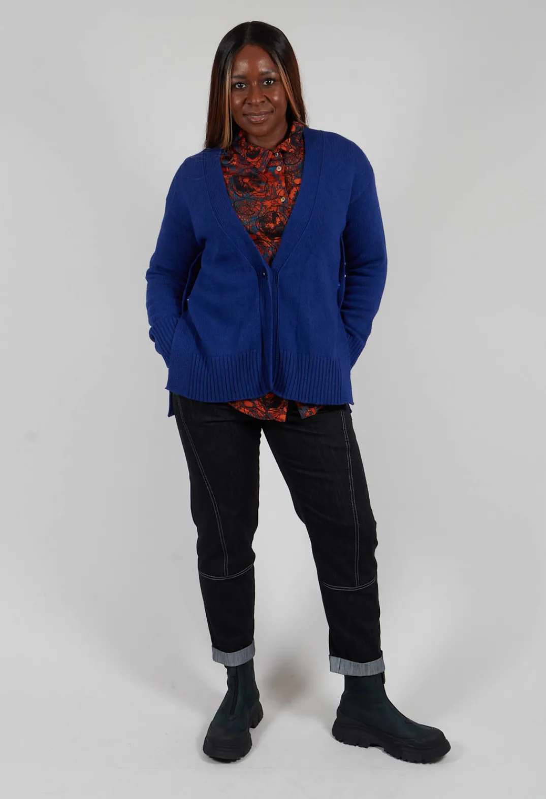 Maliparmi Cardigans^Knitted Cardigan in Cobalto Cobalt