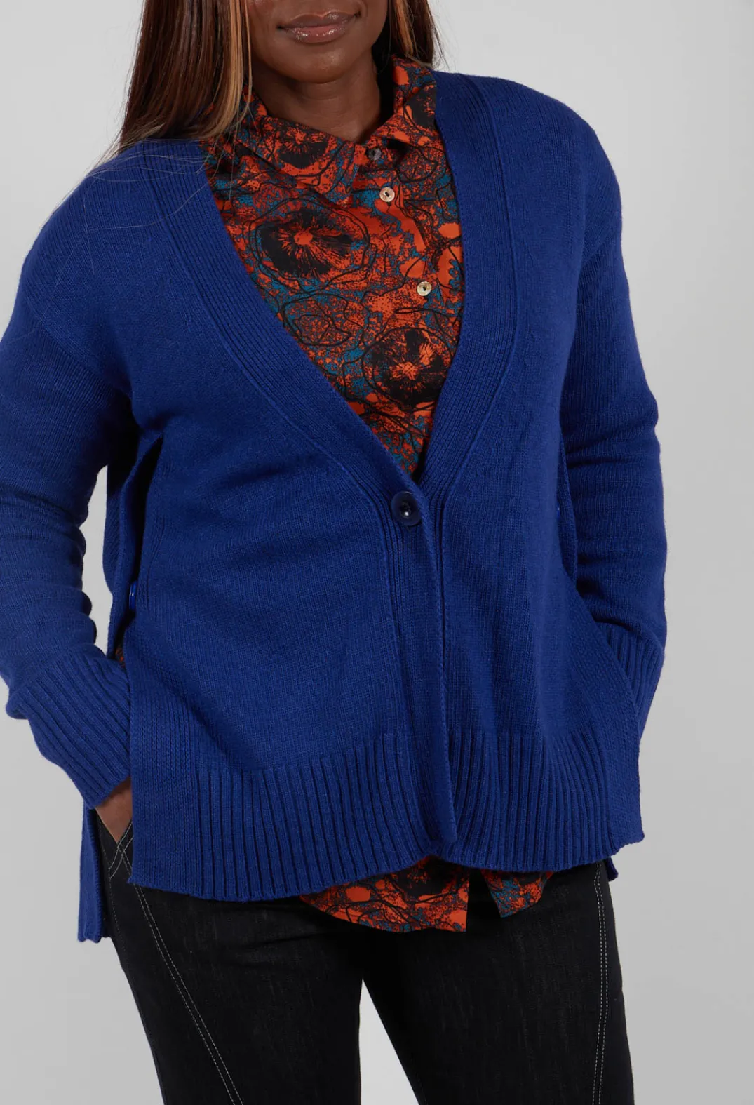 Maliparmi Cardigans^Knitted Cardigan in Cobalto Cobalt