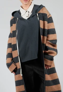 Maliparmi Coats^Knitted Coat in Grigio Naturale