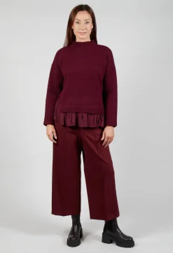 Mei Meij Jumpers^Knitted Jumper with Frill Hem in Rumba