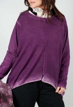 Moyuru Jumpers^Knitted Slouch Jumper in Purple