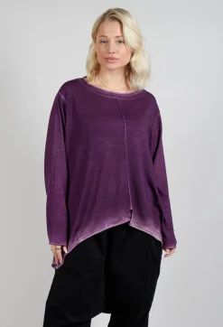 Moyuru Jumpers^Knitted Slouch Jumper in Purple
