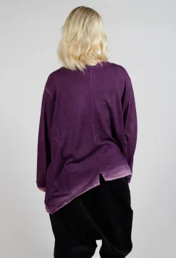 Moyuru Jumpers^Knitted Slouch Jumper in Purple