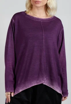 Moyuru Jumpers^Knitted Slouch Jumper in Purple