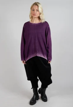 Moyuru Jumpers^Knitted Slouch Jumper in Purple