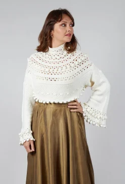 Mes Demoiselles Jumpers^Knitted Snape Jumper in Ivory