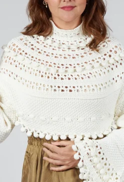 Mes Demoiselles Jumpers^Knitted Snape Jumper in Ivory