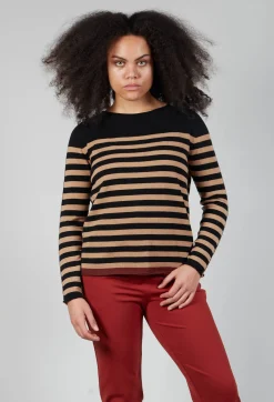 Maliparmi Jumpers^Knitted Sweater in Beige Nero