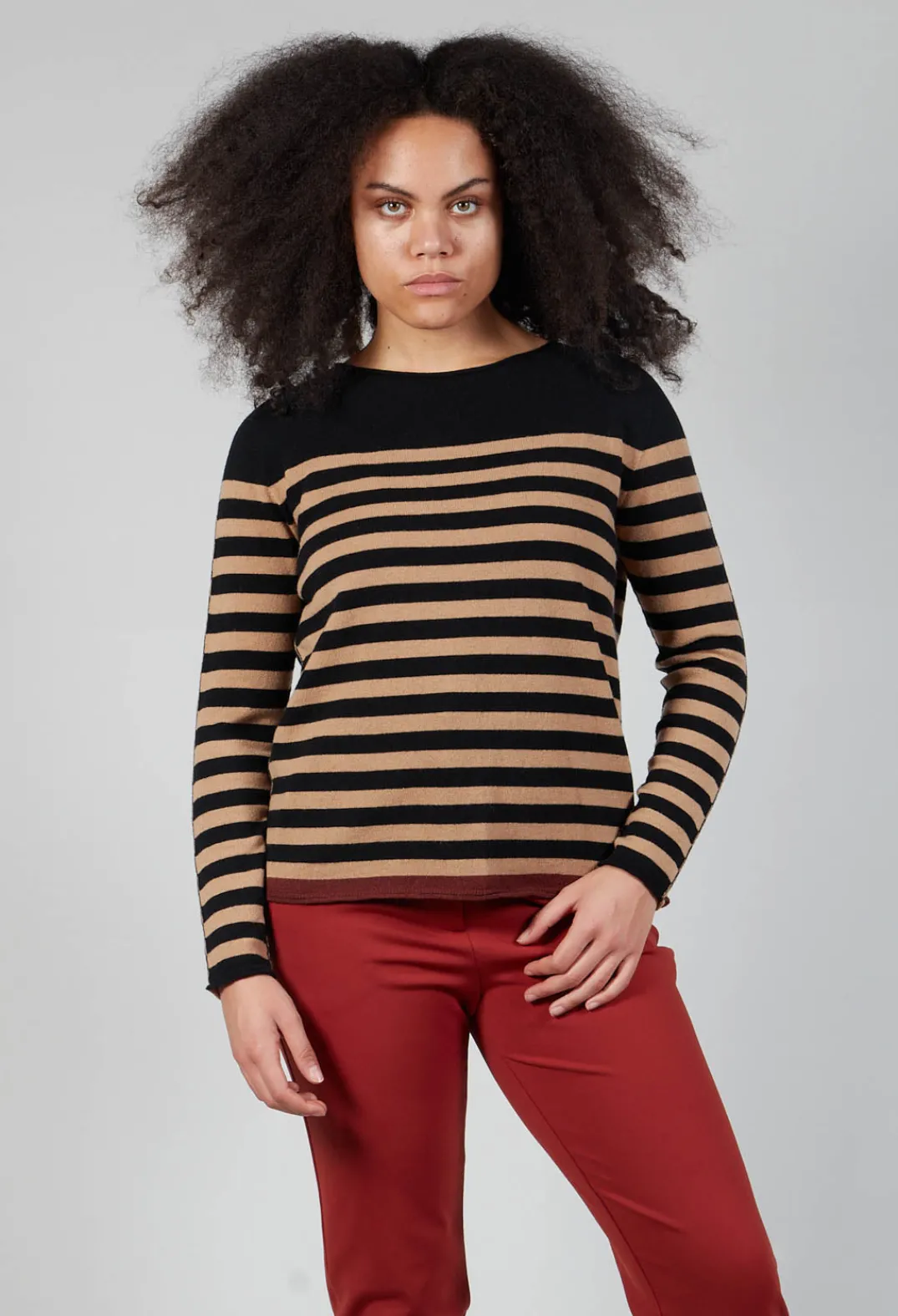 Maliparmi Jumpers^Knitted Sweater in Beige Nero