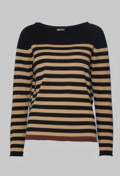 Maliparmi Jumpers^Knitted Sweater in Beige Nero