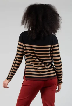 Maliparmi Jumpers^Knitted Sweater in Beige Nero
