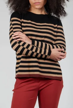 Maliparmi Jumpers^Knitted Sweater in Beige Nero