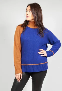 Maliparmi Jumpers^Knitted Sweater in Blu Arancio
