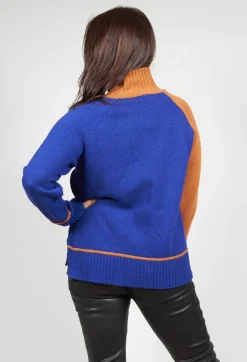 Maliparmi Jumpers^Knitted Sweater in Blu Arancio