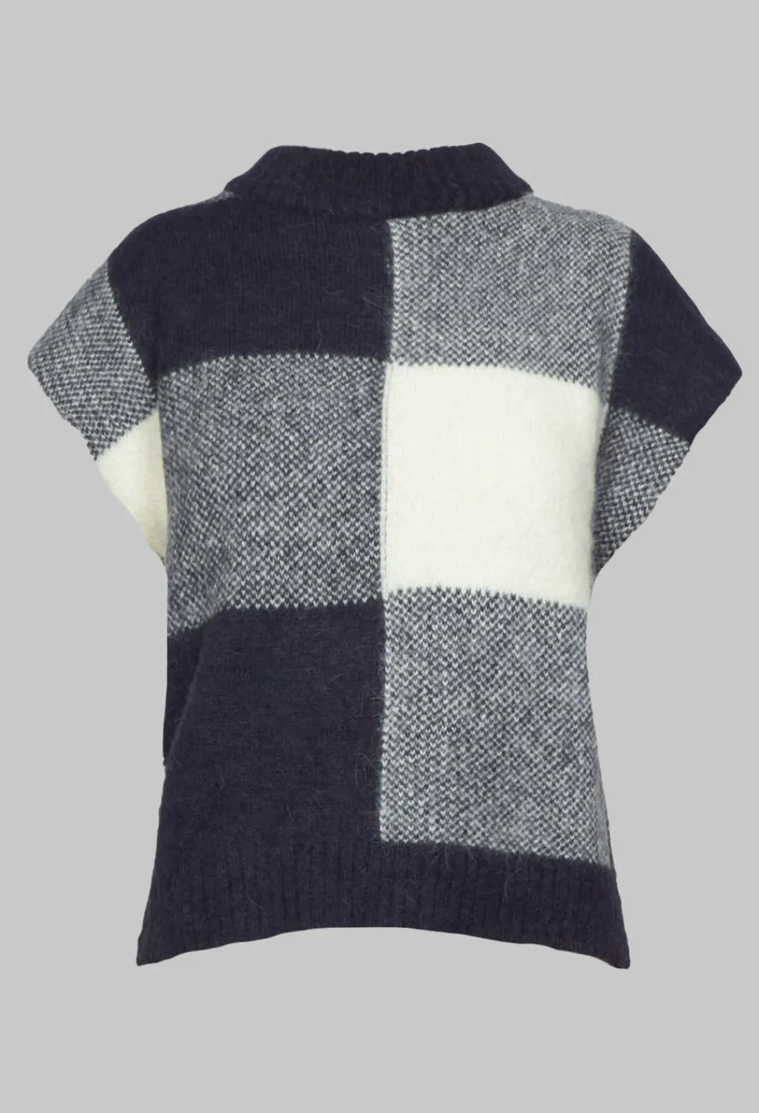 Collectors Club Jumpers^Knitted Vest Checked Jaquard in Navy