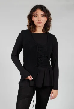 Isabel Benenato Tops^Knitted Vest with Ladder Feature in Black