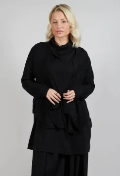 Moyuru Cardigans^Knitted Wave Cardigan in Black