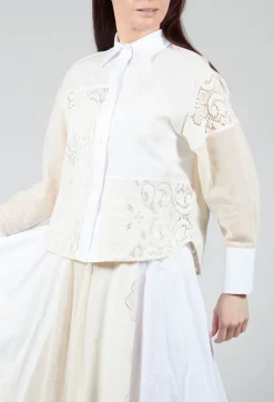 Sfizio Tops^Lace Shirt in Vanilla Ice