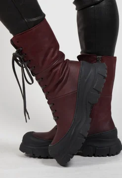 Lofina Boots^Lace Up Boots In Gasoline Lagrain