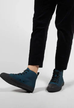 Rundholz Black Label Boots^Lace up High Top Pumps in Ink