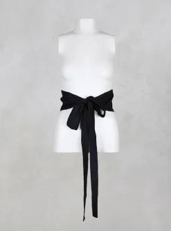Malloni Belts^Lacerta Textured Tie Belt in Nero