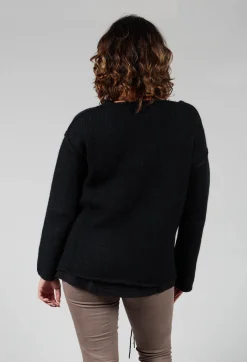Isabel Benenato Tops^Ladder Feature Jumper in Black