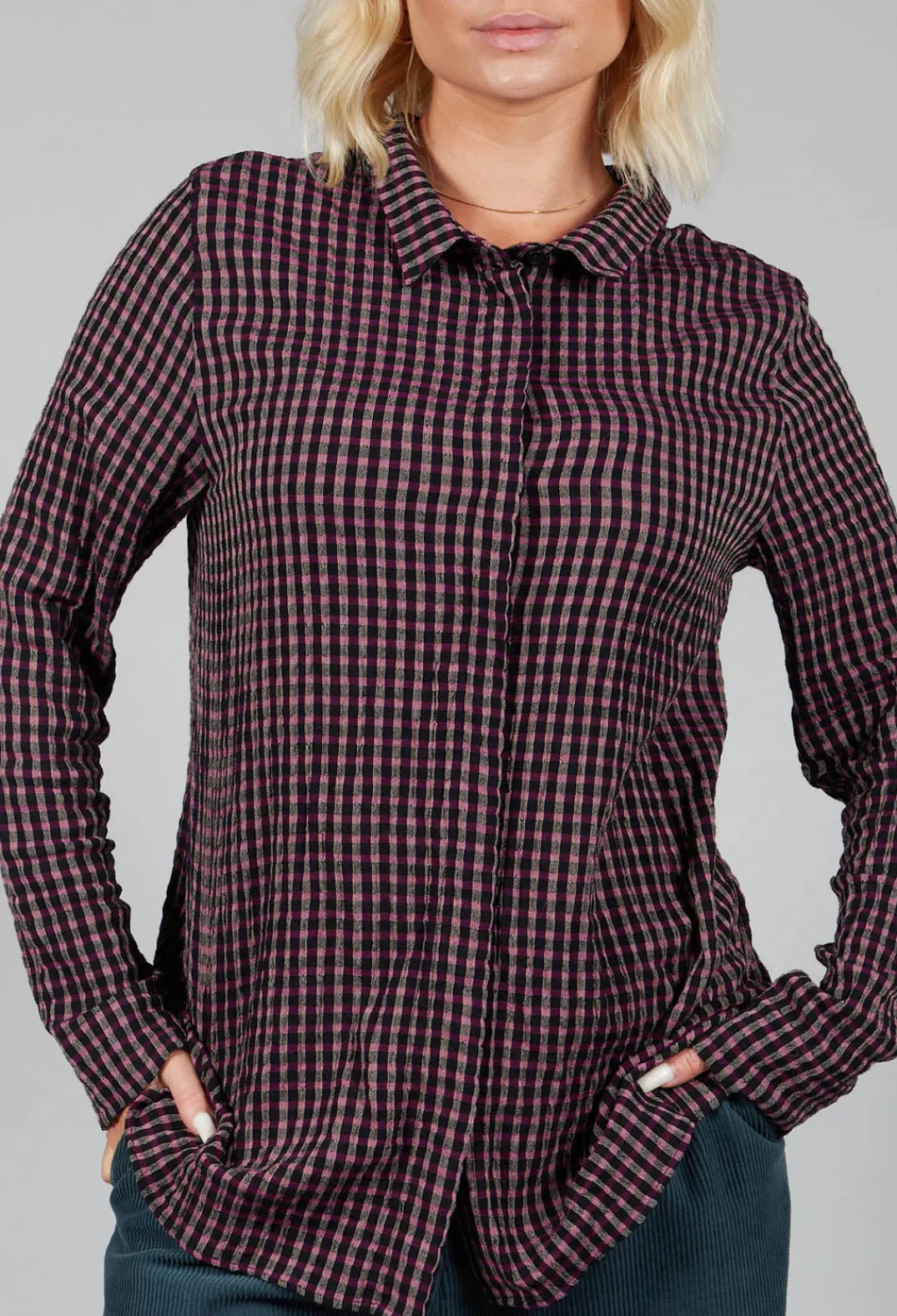 Elemente Clemente Shirts & Blouses^Lao Blouse in Violet and Black