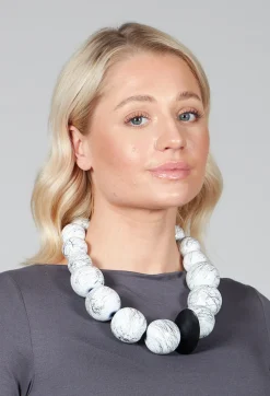 Katerina Vassou Necklaces^Large Beaded Necklace with Central Black Pendant