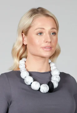 Katerina Vassou Necklaces^Large Beaded Necklace with Central Black Pendant