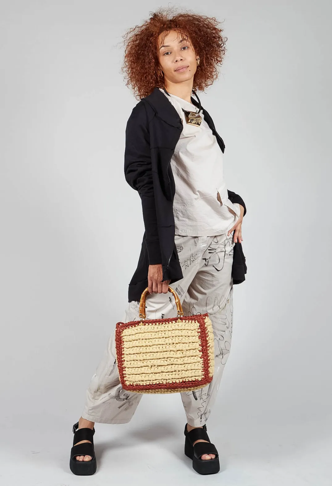 Tadashi Tops^Large Pocket Shirt in Beige