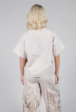Tadashi Tops^Large Pocket Shirt in Beige